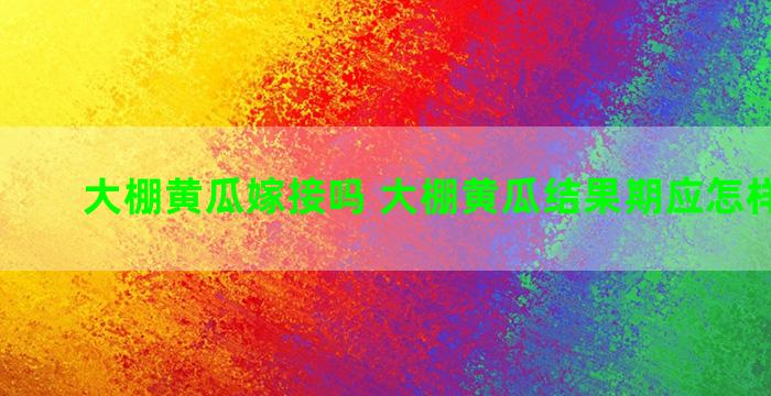 大棚黄瓜嫁接吗 大棚黄瓜结果期应怎样方施肥